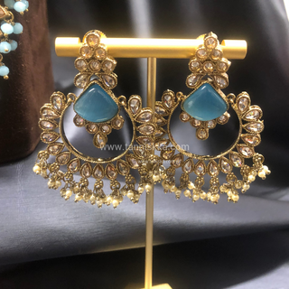 HANIYA Designer Sky Blue Necklace Set COMBO DEAL