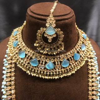 HANIYA Designer Sky Blue Necklace Set COMBO DEAL