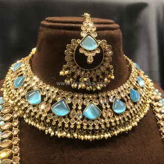 HANIYA Designer Sky Blue Necklace Set COMBO DEAL