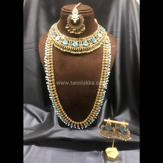 HANIYA Designer Sky Blue Necklace Set COMBO DEAL