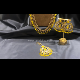 HANIYA Designer Yellow Necklace Set COMBO DEAL