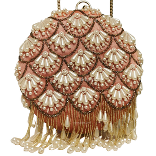 The Peach Pearl Cascade Clutch Bag