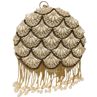 The Ivory Pearl Cascade Clutch Bag