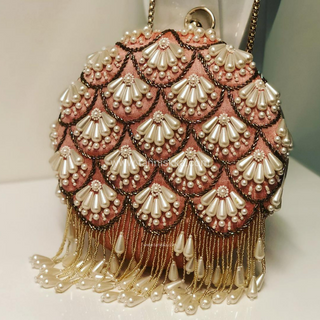 The Peach Pearl Cascade Clutch Bag