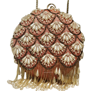 The Peach Pearl Cascade Clutch Bag