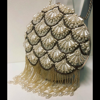The Mint Pearl Cascade Clutch Bag