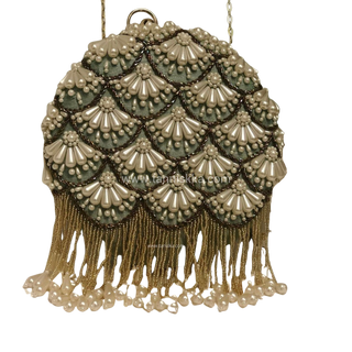 The Mint Pearl Cascade Clutch Bag