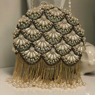The Mint Pearl Cascade Clutch Bag