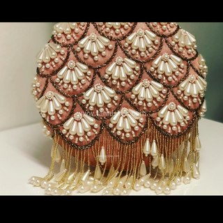 The Peach Pearl Cascade Clutch Bag