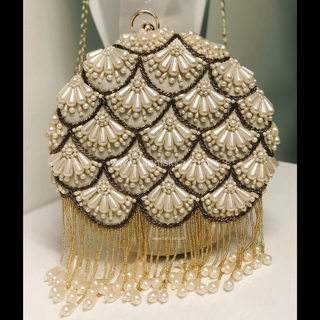 The Ivory Pearl Cascade Clutch Bag