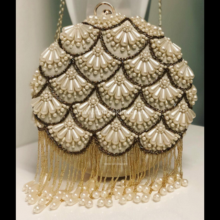 The Ivory Pearl Cascade Clutch Bag