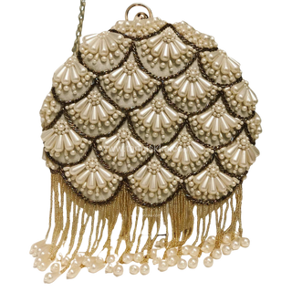 The Ivory Pearl Cascade Clutch Bag