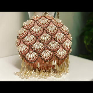 The Peach Pearl Cascade Clutch Bag