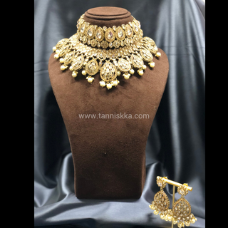 MISHKA Double Choker Necklace Set - Golden