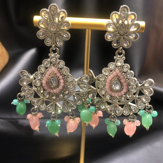 LIYANA Silver (Mint/Baby Pink) Necklace Set