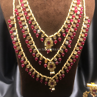 HANIYA 3 Tier Designer Ruby Long Haar Set