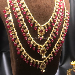 HANIYA 3 Tier Designer Ruby Long Haar Set