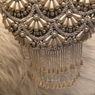 The Silver Pearl Cascade Clutch Bag