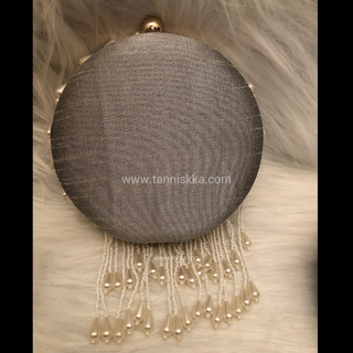 The Silver Pearl Cascade Clutch Bag