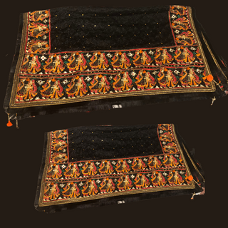 The Dulha-Dulhan Phulkari Dupatta / Indian Shawl