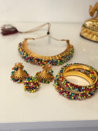 RANG-DE Pearl Necklace Set (Necklace, Earrings) - Multi