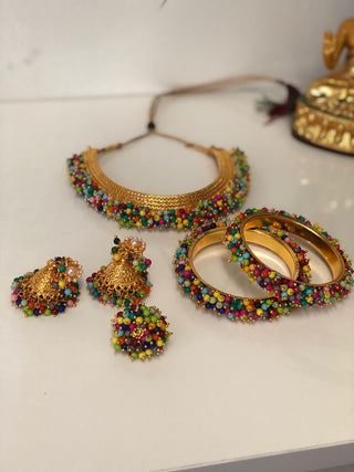 RANG-DE Pearl Necklace Set (Necklace, Earrings) - Multi