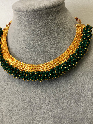 RANG-DE Pearl Necklace Set (Necklace, Earrings) - Emerald Green