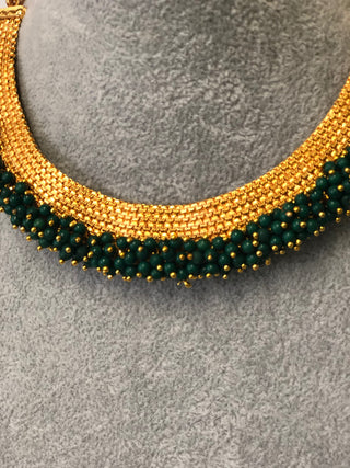 RANG-DE Pearl Necklace Set (Necklace, Earrings) - Emerald Green