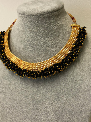 RANG-DE Pearl Necklace Set (Necklace, Earrings) - Black