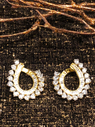 American Diamond Style Studs - Golden
