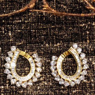 American Diamond Style Studs - Golden