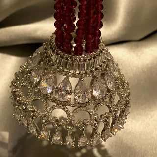 American Diamond Style Statement Earrings - Silver/Rose (Limited Edition)