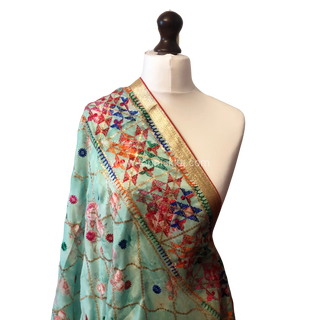 The Mint Meadow Phulkari Dupatta