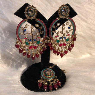 ALIA Designer Earring & Tikka Set - Multi