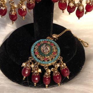 ALIA Designer Earring & Tikka Set - Multi