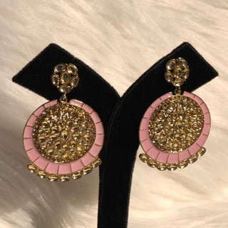 MISHCA Meenakari Earrings - Baby Pink