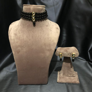 Midnight Black Kundan Necklace Set