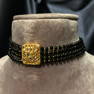 SIMPLE Choker Necklace Set - Midnight Black