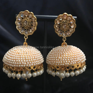 Pearly Gold Earrings (Jhumkis)
