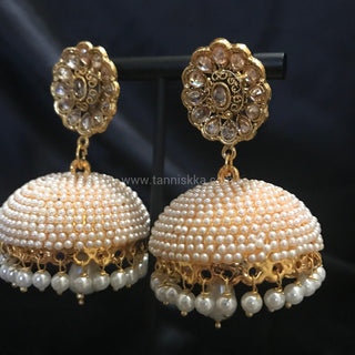 Pearly Gold Earrings (Jhumkis)