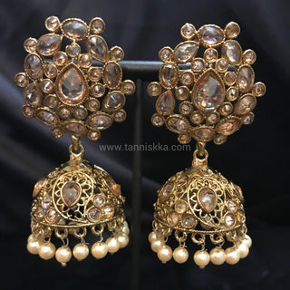 Antique Gold Earrings (Jhumki's) - Golden