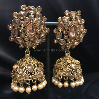 Antique Gold Earrings (Jhumki's) - Golden