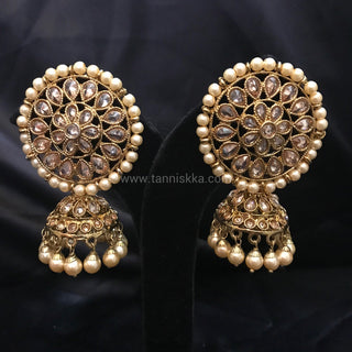 Antique Gold Earrings (Jhumki's) - Golden