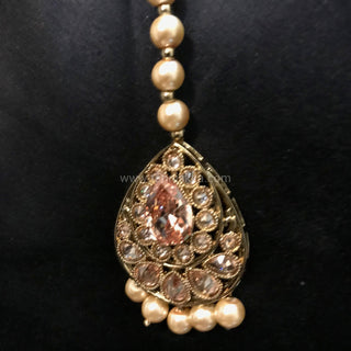 Antique Gold Earrings & Tikka - Golden