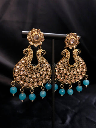 Antique Gold Earrings - Turquoise