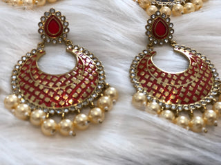 MISHCA Meenakari Earrings - Ruby Red