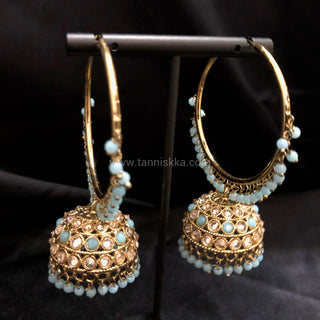 ADITI Antique Gold Jhumki - Mint