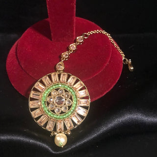 NISHA Earring & Tikka Set - Mint