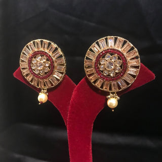 NISHA Earring & Tikka Set - Red