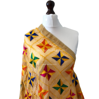 The Golden Star Bloom Phulkari Dupatta